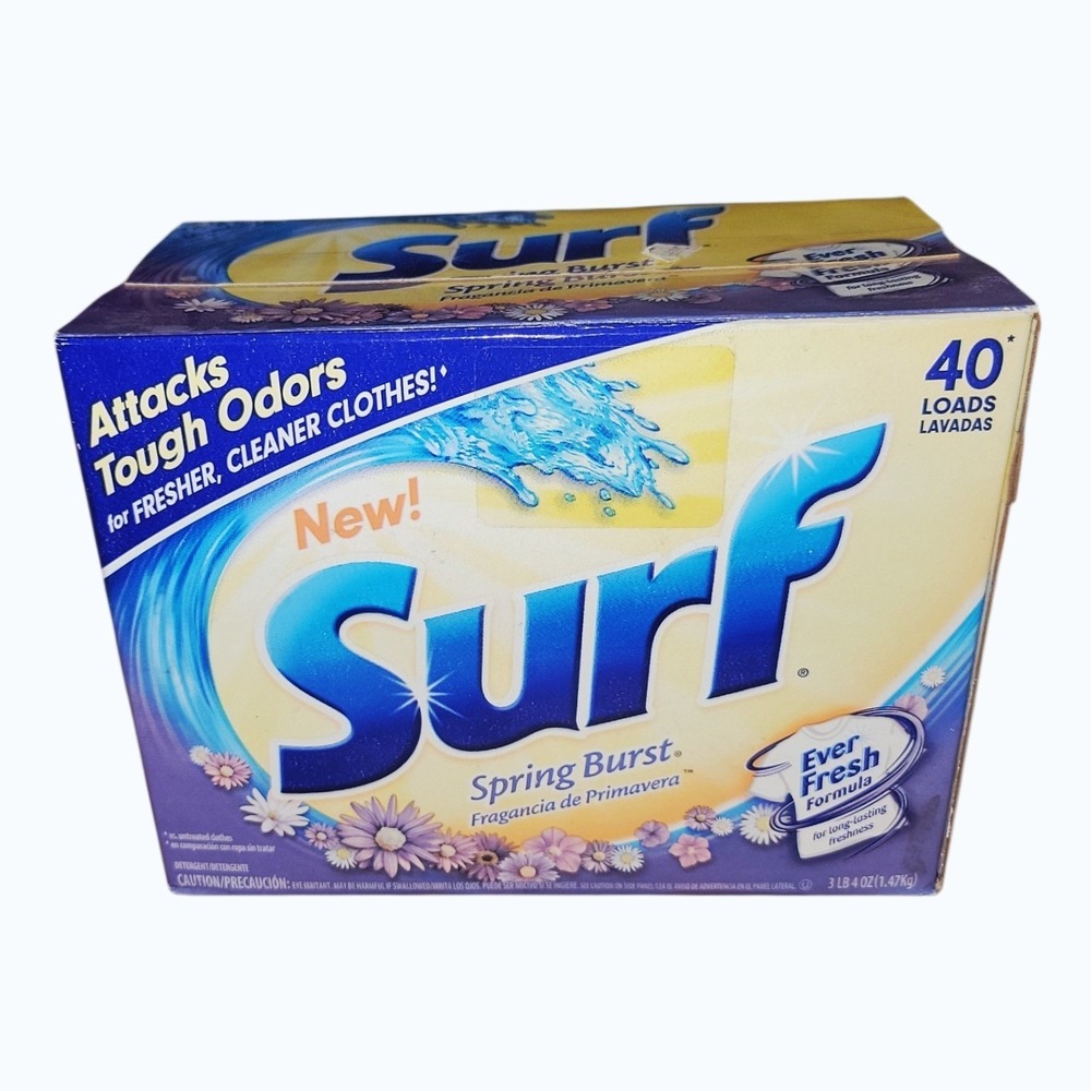 Surf Spring Burst Powder Laundry Detergent 40 Loads 52 oz NOS 2012 Full Box